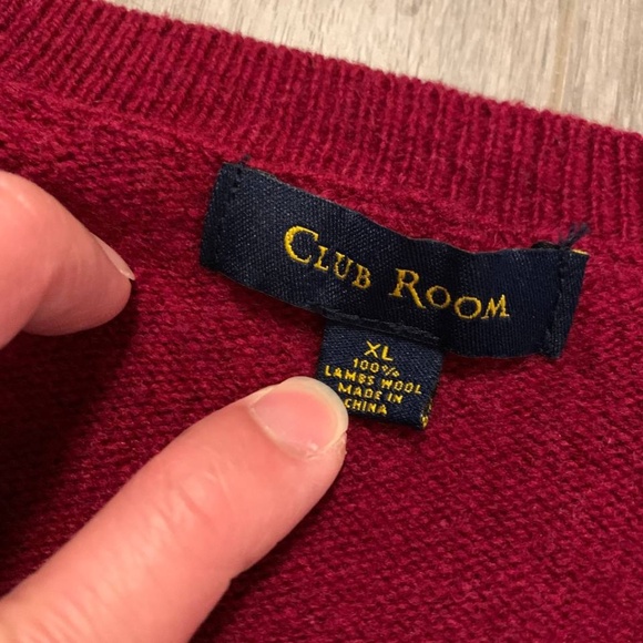 Club Room 100% Lambs Wool Long Sleeve Red Sweater size XL - Picture 3 of 7